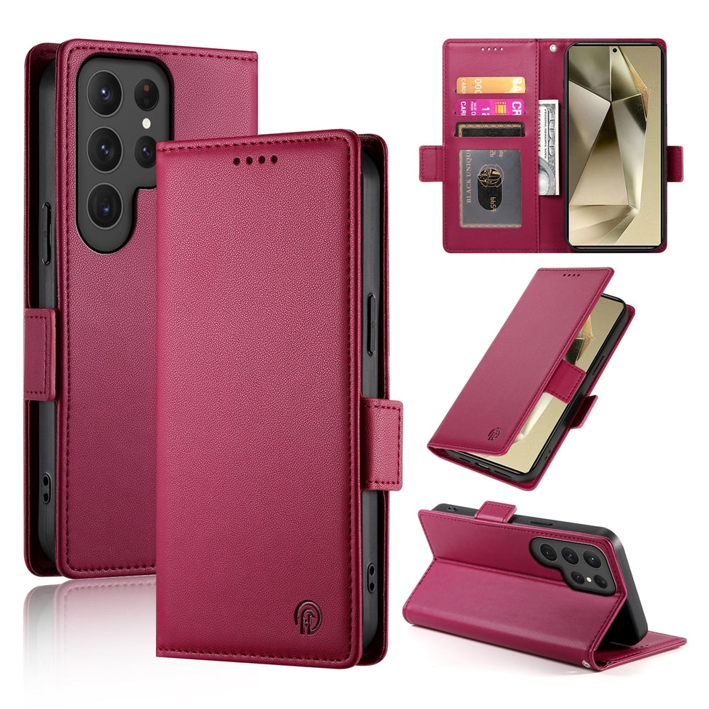 Samsung Galaxy S24 Ultra 5G Wallet Case - Luxury Magnetic PU Leather Flip Cover with Card Slots, Stand & Shockproof Protection