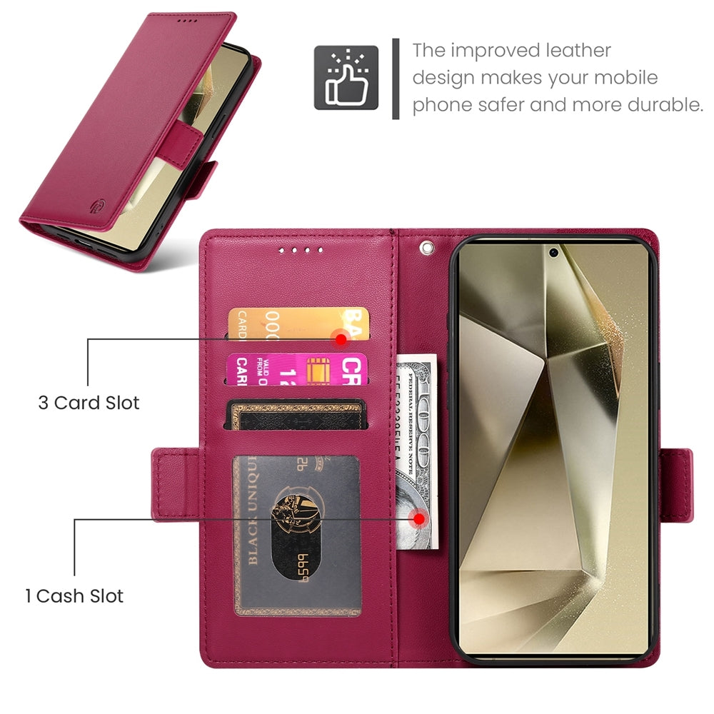 Samsung Galaxy S24 Ultra 5G Wallet Case - Luxury Magnetic PU Leather Flip Cover with Card Slots, Stand & Shockproof Protection