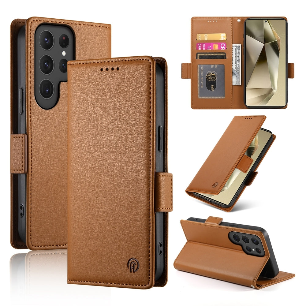 Samsung Galaxy S24 Ultra 5G Wallet Case - Luxury Magnetic PU Leather Flip Cover with Card Slots, Stand & Shockproof Protection