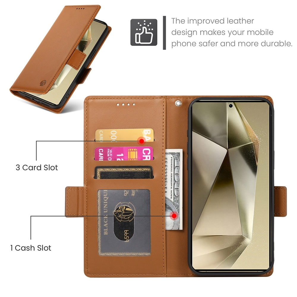 Samsung Galaxy S24 Ultra 5G Wallet Case - Luxury Magnetic PU Leather Flip Cover with Card Slots, Stand & Shockproof Protection