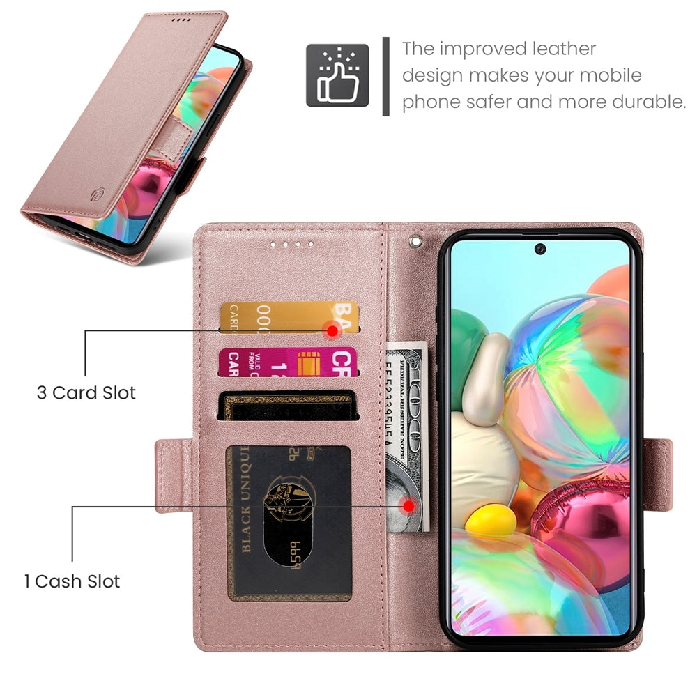 Samsung Galaxy A71 4G Wallet Case - Luxury Magnetic PU Leather Flip Cover with Card Slots, Stand & Shockproof Protection