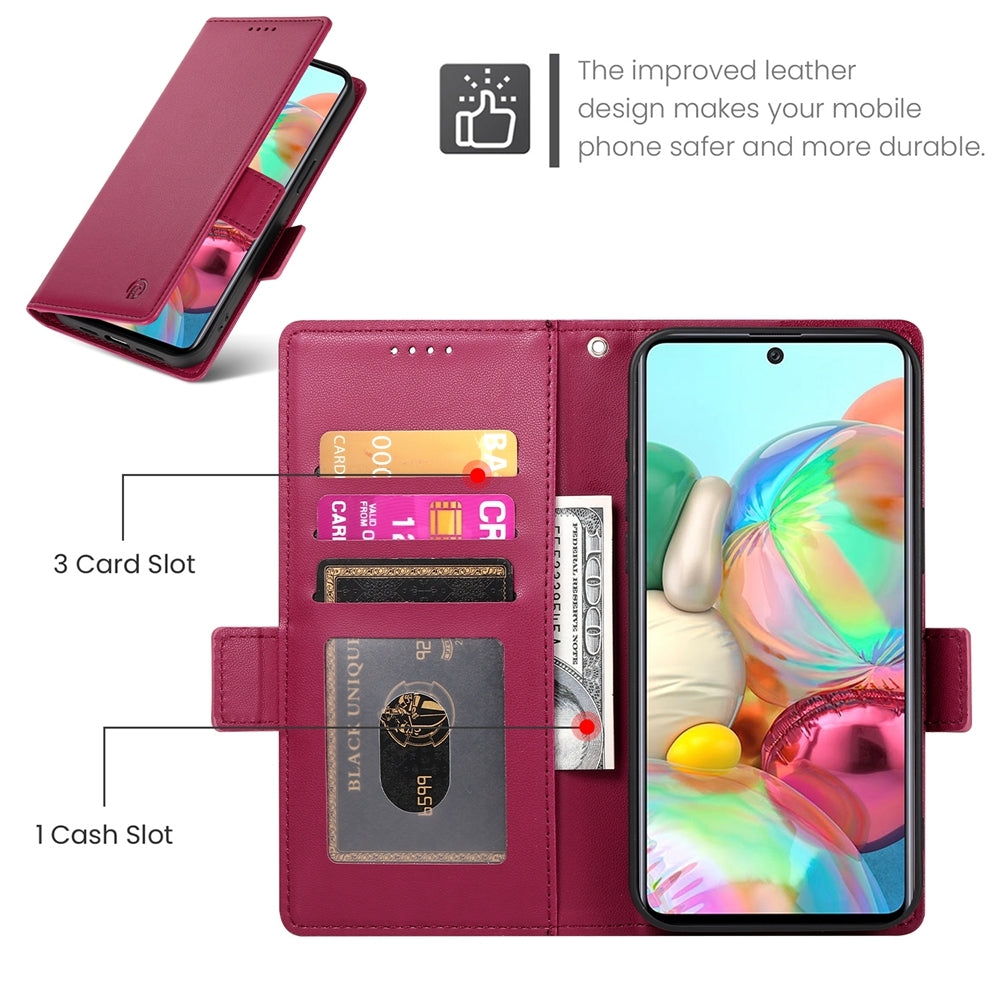 Samsung Galaxy A71 4G Wallet Case - Luxury Magnetic PU Leather Flip Cover with Card Slots, Stand & Shockproof Protection