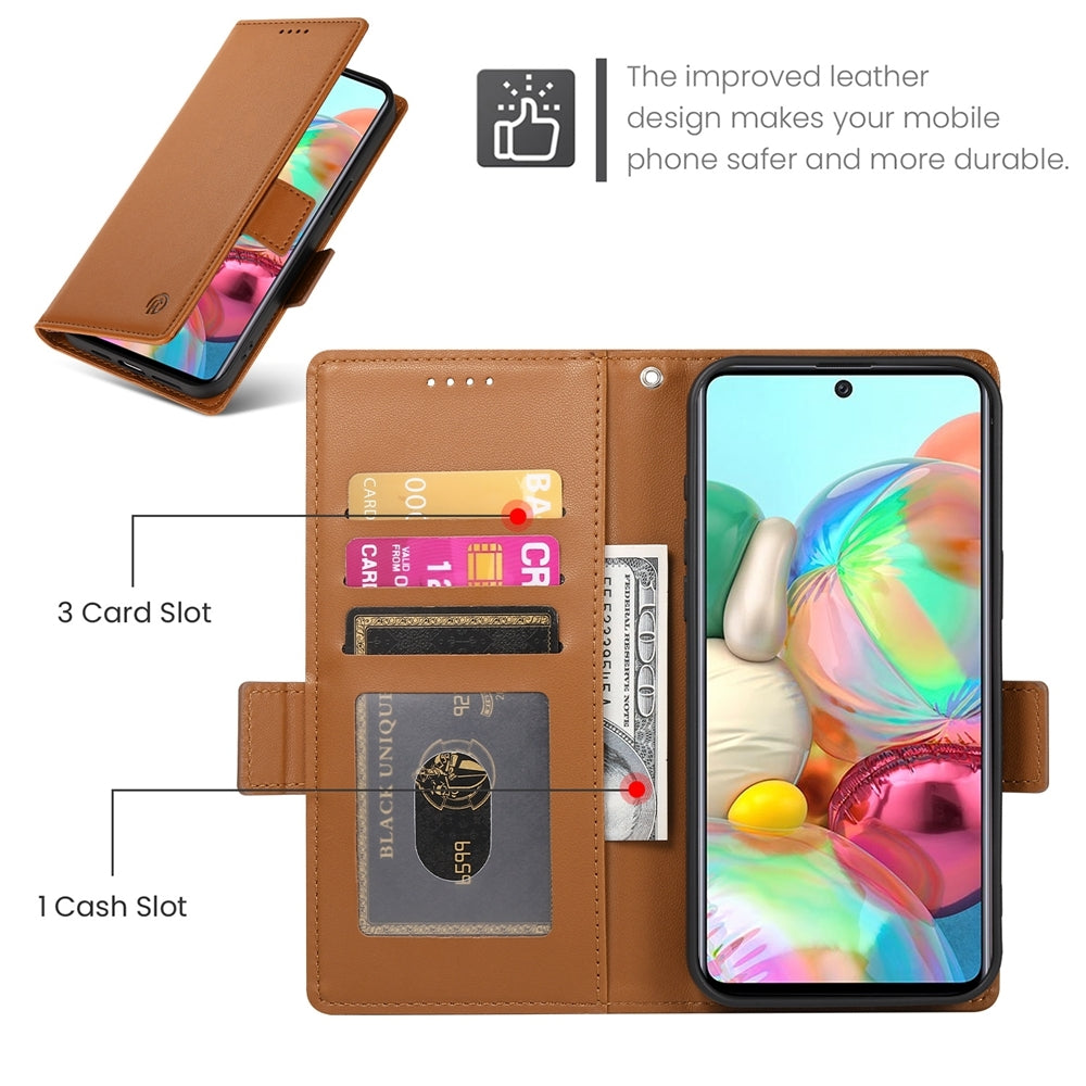 Samsung Galaxy A71 4G Wallet Case - Luxury Magnetic PU Leather Flip Cover with Card Slots, Stand & Shockproof Protection