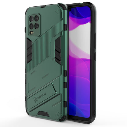 Xiaomi Mi 10 Lite 5G Shockproof Phone Case - Punk Armor 2-in-1 PC + TPU with Invisible Holder