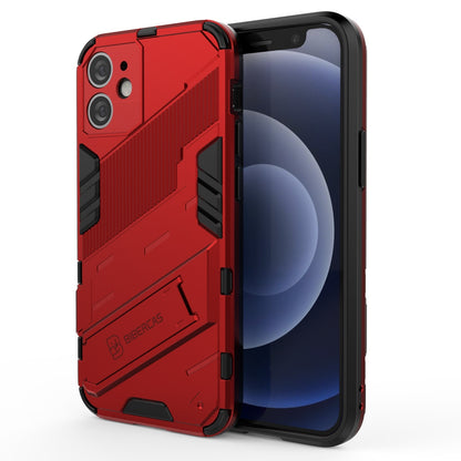 iPhone 12 mini Shockproof Phone Case - Punk Armor 2-in-1 PC + TPU with Invisible Holder