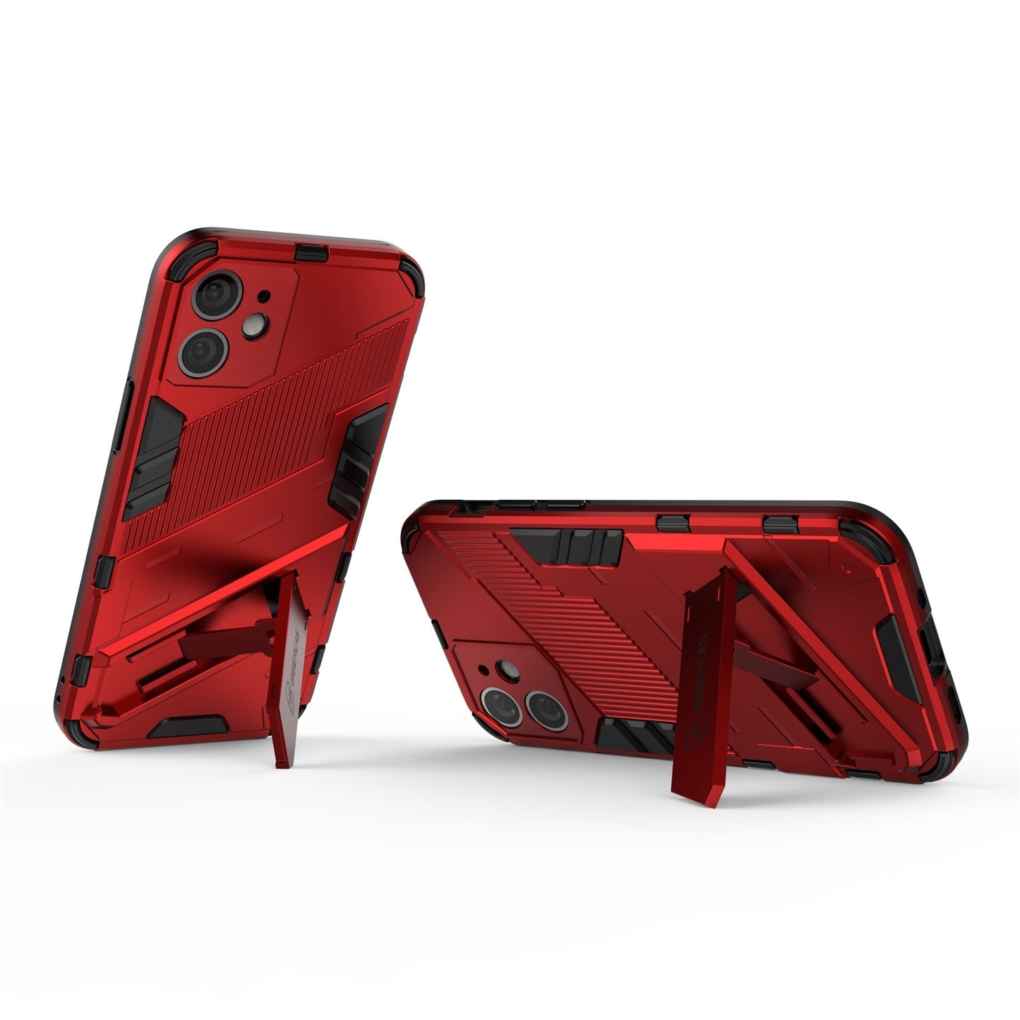 iPhone 12 mini Shockproof Phone Case - Punk Armor 2-in-1 PC + TPU with Invisible Holder