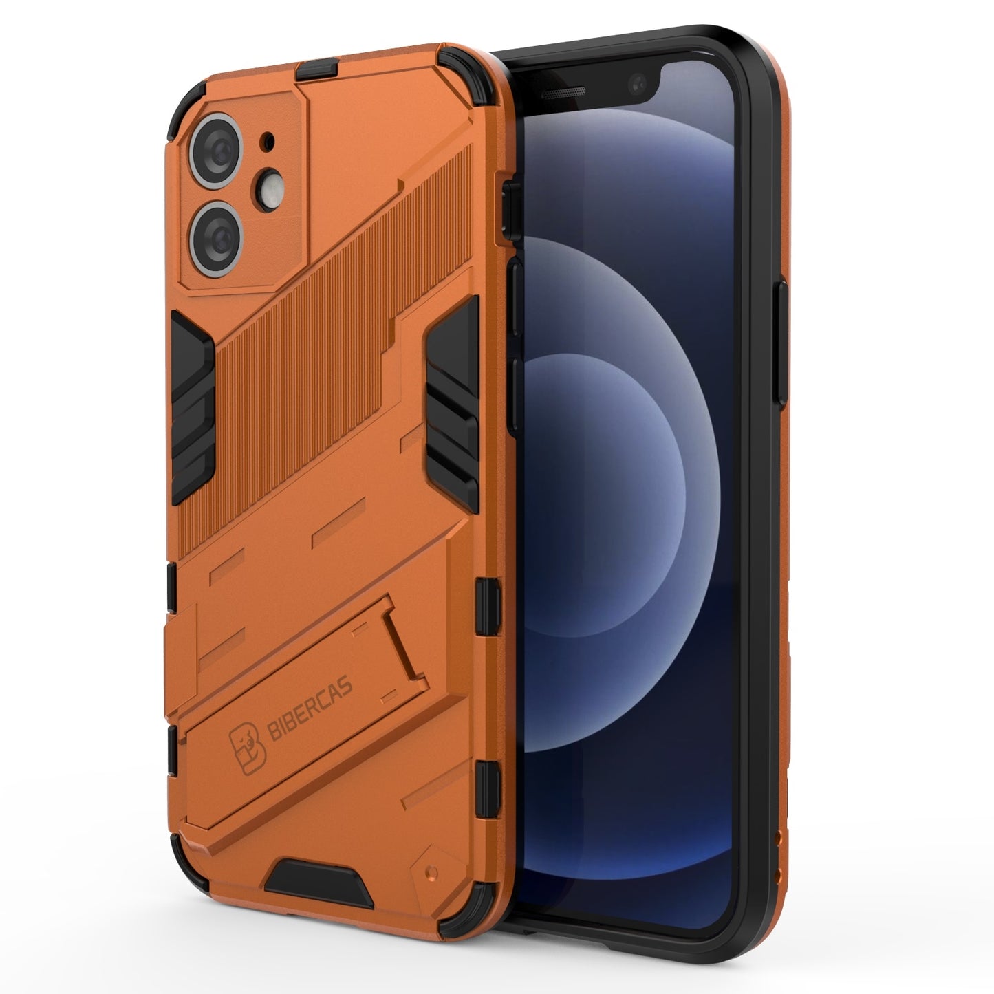 iPhone 12 mini Shockproof Phone Case - Punk Armor 2-in-1 PC + TPU with Invisible Holder