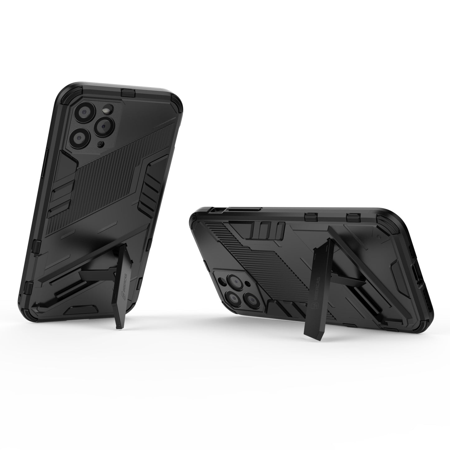 iPhone 11 Pro Shockproof Phone Case - Punk Armor 2-in-1 PC + TPU with Invisible Holder