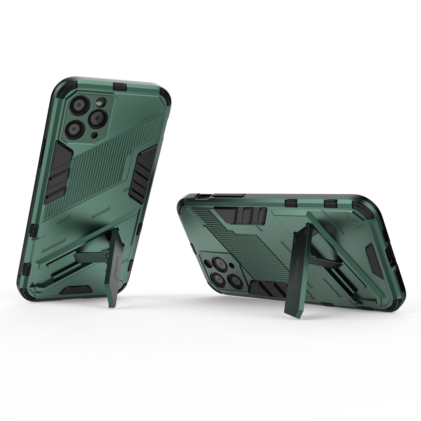 iPhone 11 Pro Shockproof Phone Case - Punk Armor 2-in-1 PC + TPU with Invisible Holder