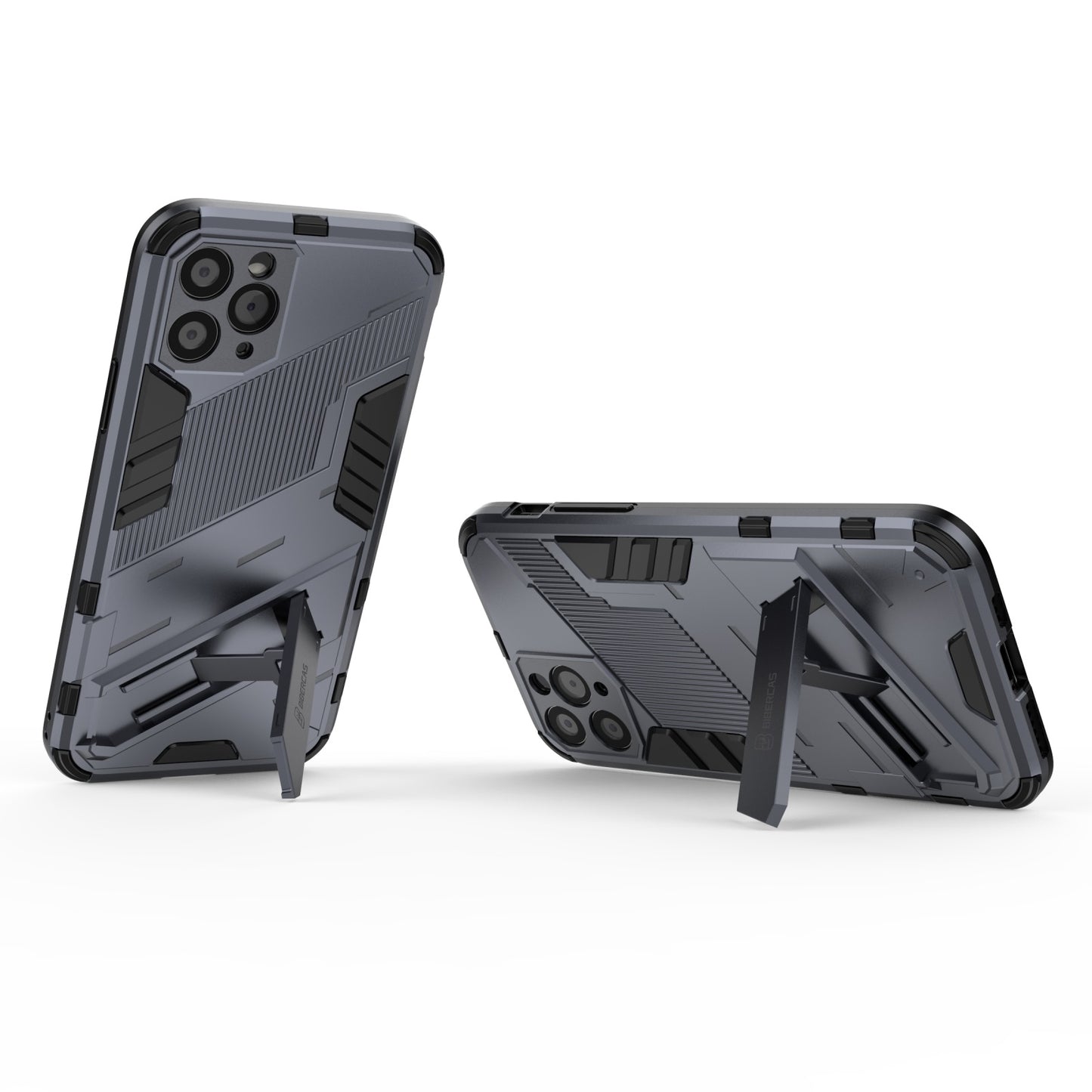 iPhone 11 Shockproof Phone Case - Punk Armor 2-in-1 PC + TPU with Invisible Holder