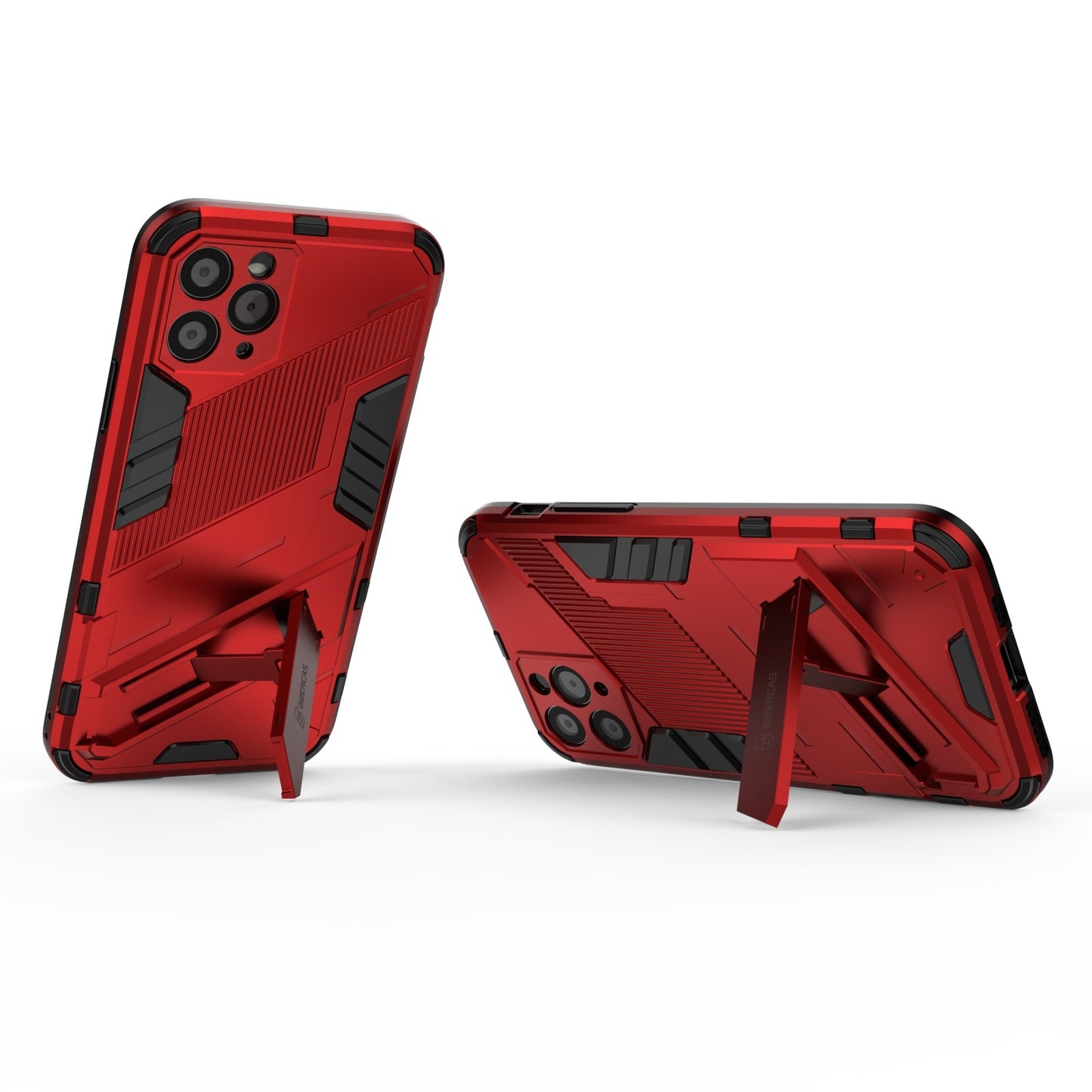 iPhone 11 Shockproof Phone Case - Punk Armor 2-in-1 PC + TPU with Invisible Holder