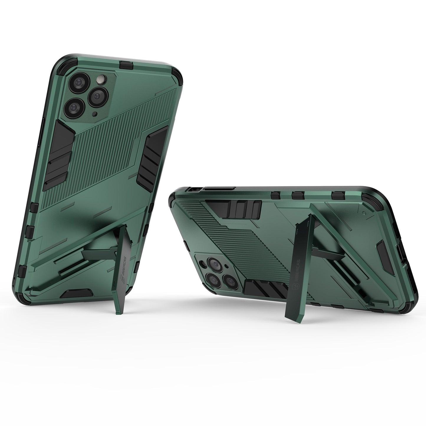 iPhone 11 Pro Max Shockproof Phone Case - Punk Armor 2-in-1 PC + TPU with Invisible Holder
