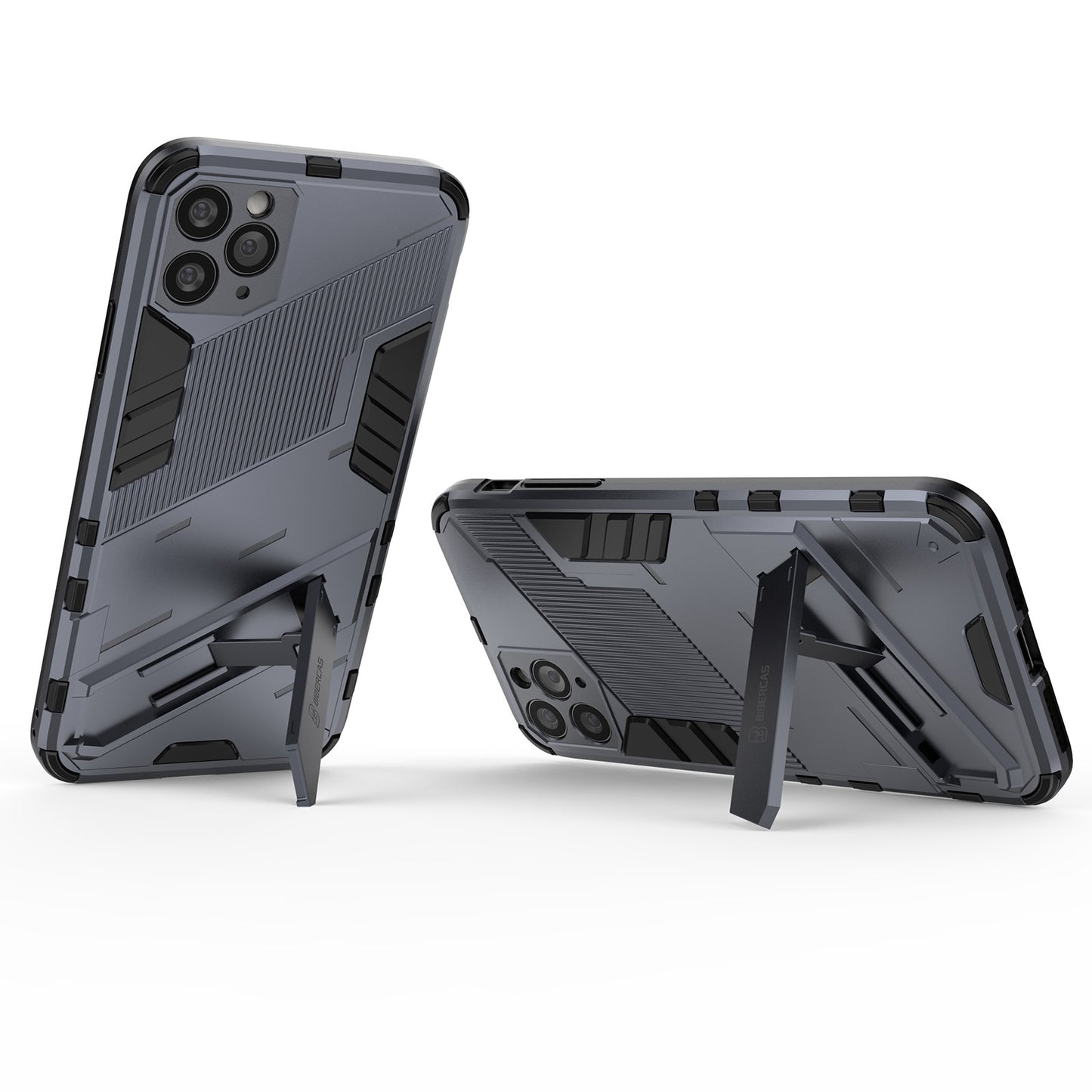 iPhone 11 Pro Max Shockproof Phone Case - Punk Armor 2-in-1 PC + TPU with Invisible Holder