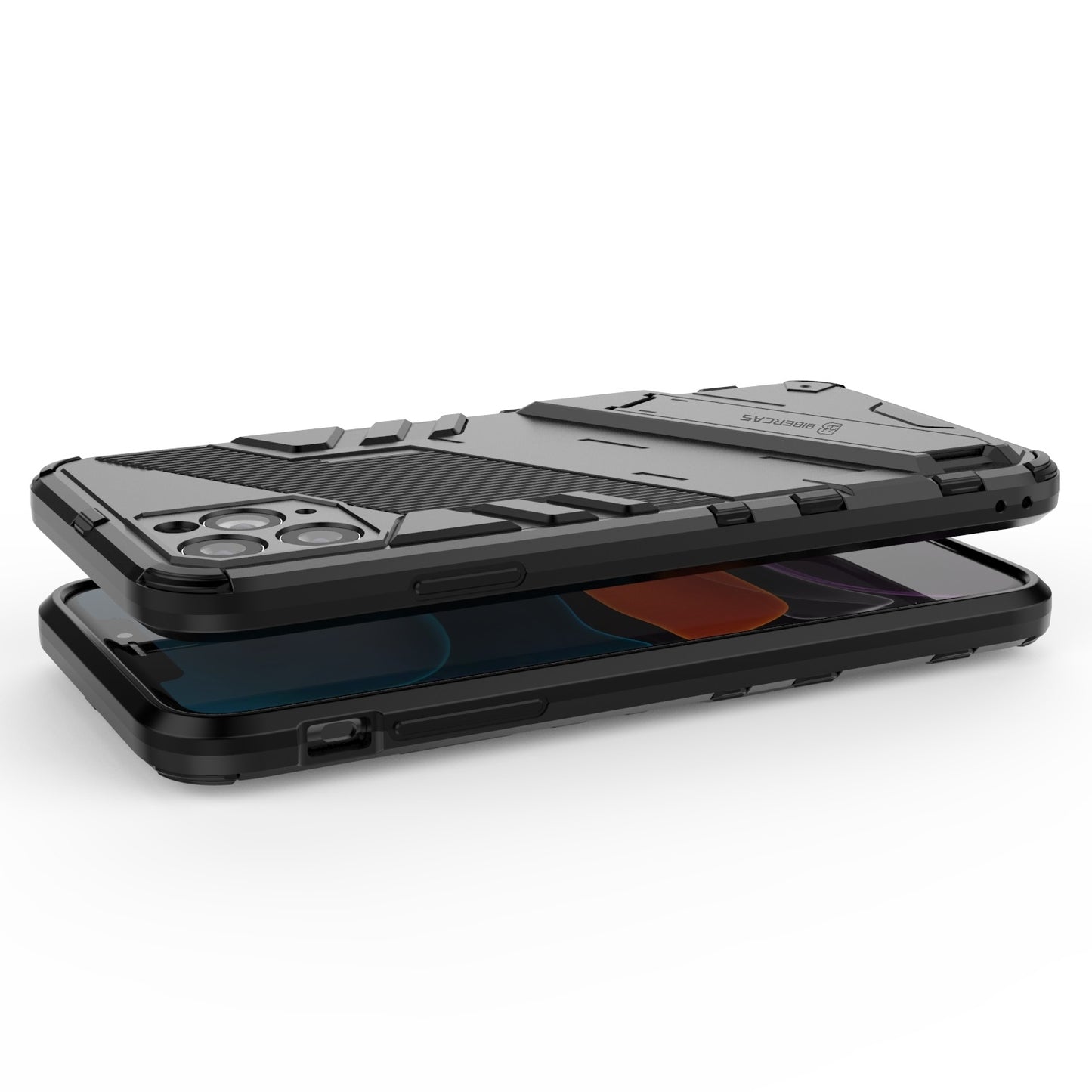 iPhone 11 Pro Max Shockproof Phone Case - Punk Armor 2-in-1 PC + TPU with Invisible Holder