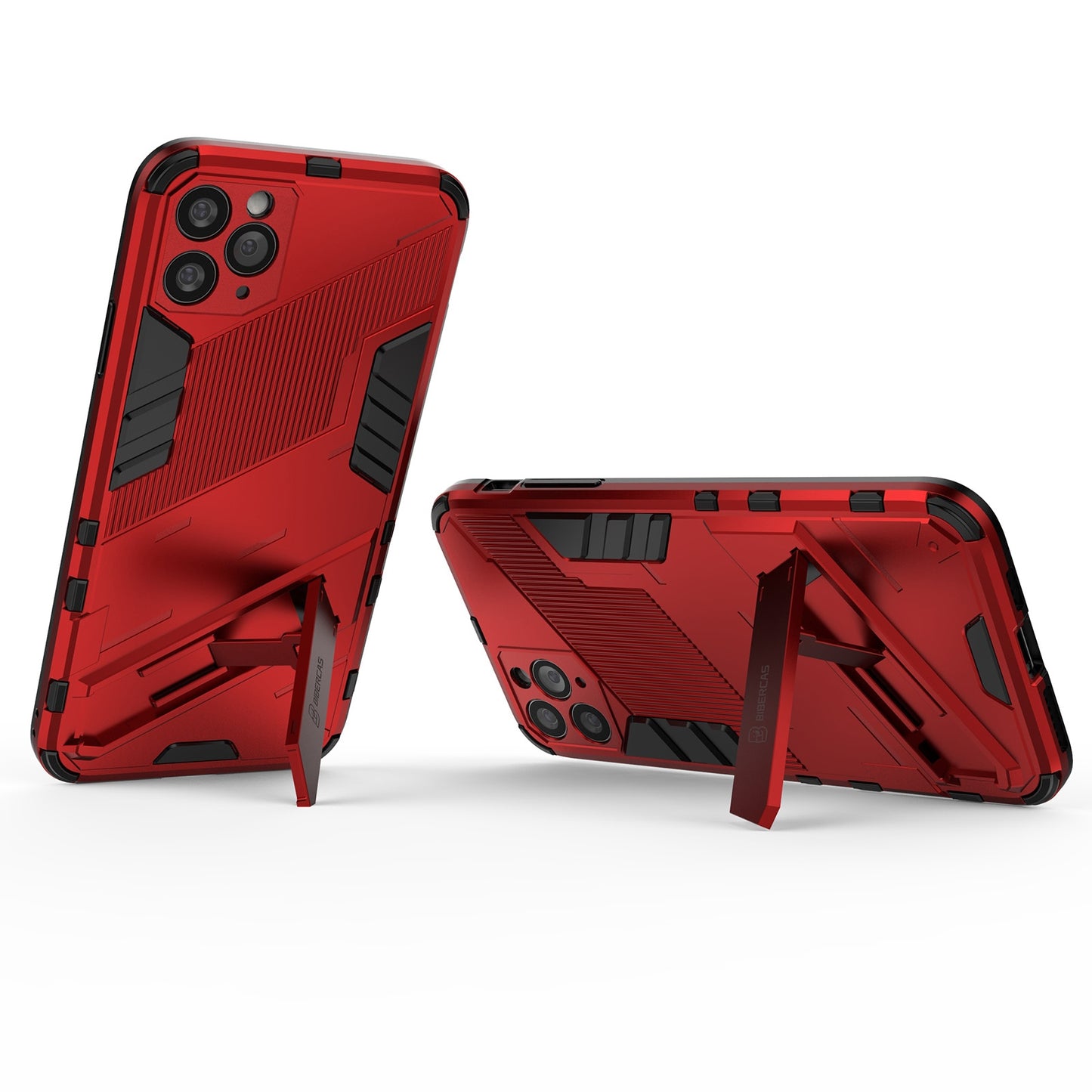 iPhone 11 Pro Max Shockproof Phone Case - Punk Armor 2-in-1 PC + TPU with Invisible Holder