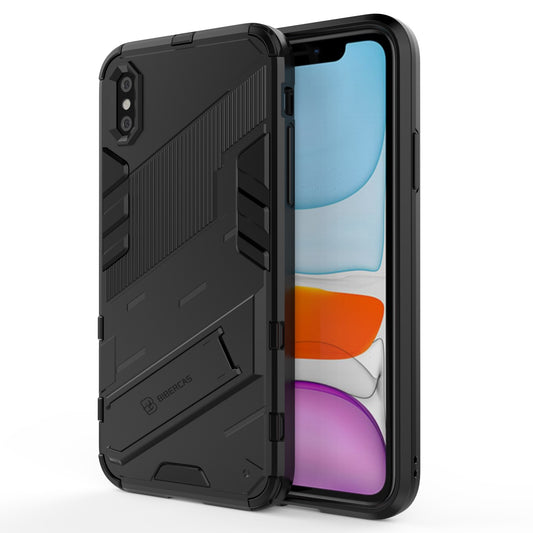 iPhone X/XS Shockproof Phone Case - Punk Armor 2-in-1 PC + TPU with Invisible Holder