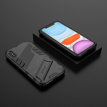 iPhone X/XS Shockproof Phone Case - Punk Armor 2-in-1 PC + TPU with Invisible Holder