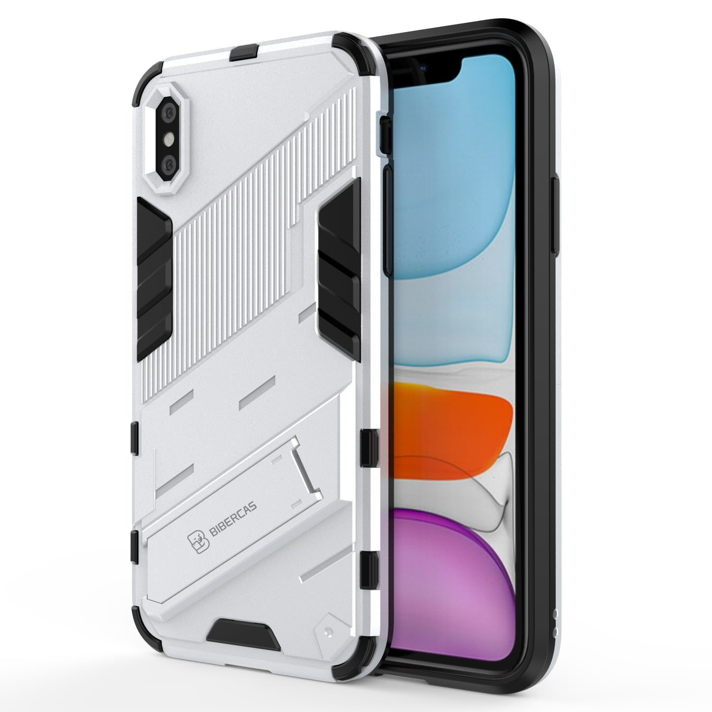 iPhone X/XS Shockproof Phone Case - Punk Armor 2-in-1 PC + TPU with Invisible Holder