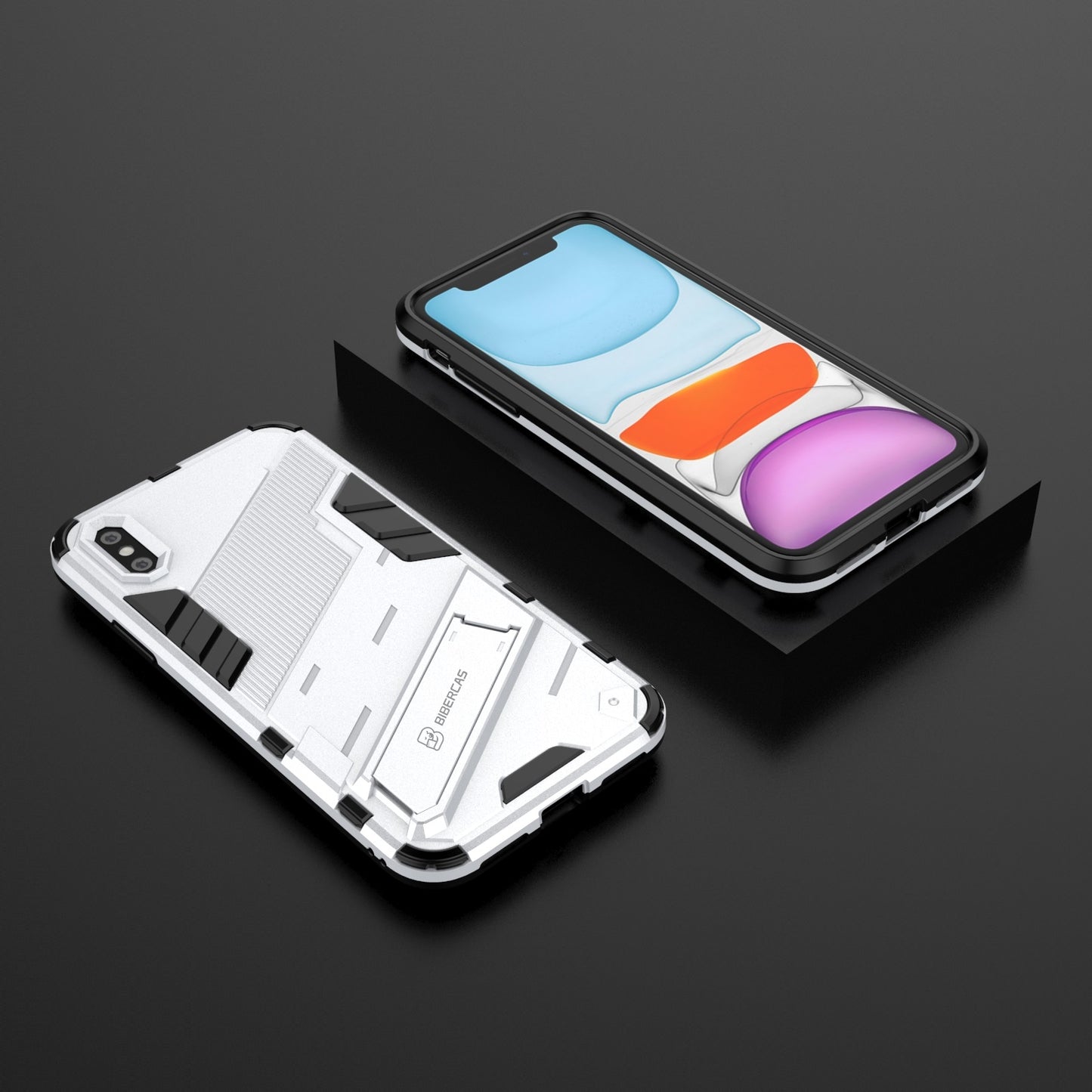 iPhone X/XS Shockproof Phone Case - Punk Armor 2-in-1 PC + TPU with Invisible Holder