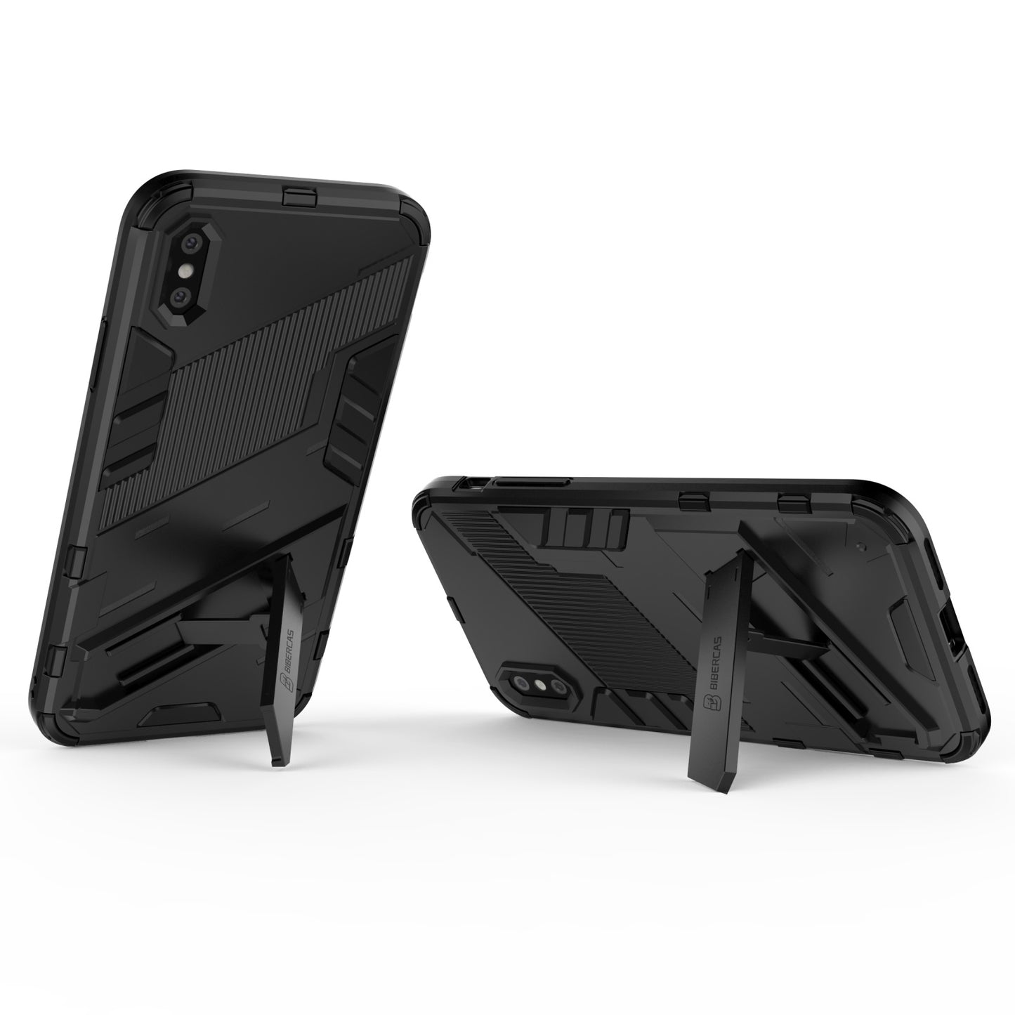 iPhone XR Shockproof Phone Case - Punk Armor 2-in-1 PC + TPU with Invisible Holder