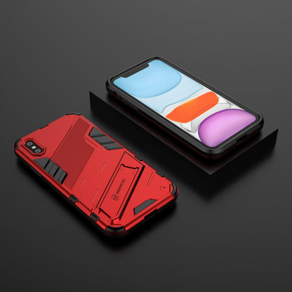 iPhone XR Shockproof Phone Case - Punk Armor 2-in-1 PC + TPU with Invisible Holder