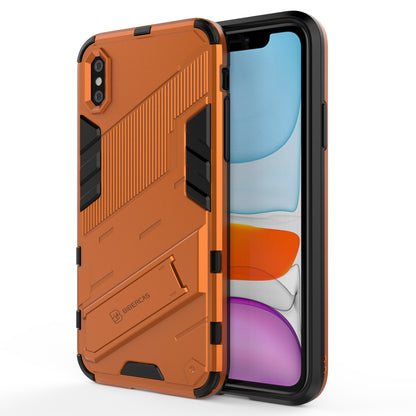 iPhone XR Shockproof Phone Case - Punk Armor 2-in-1 PC + TPU with Invisible Holder