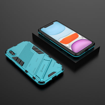 iPhone XR Shockproof Phone Case - Punk Armor 2-in-1 PC + TPU with Invisible Holder