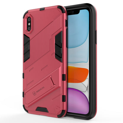 iPhone XR Shockproof Phone Case - Punk Armor 2-in-1 PC + TPU with Invisible Holder
