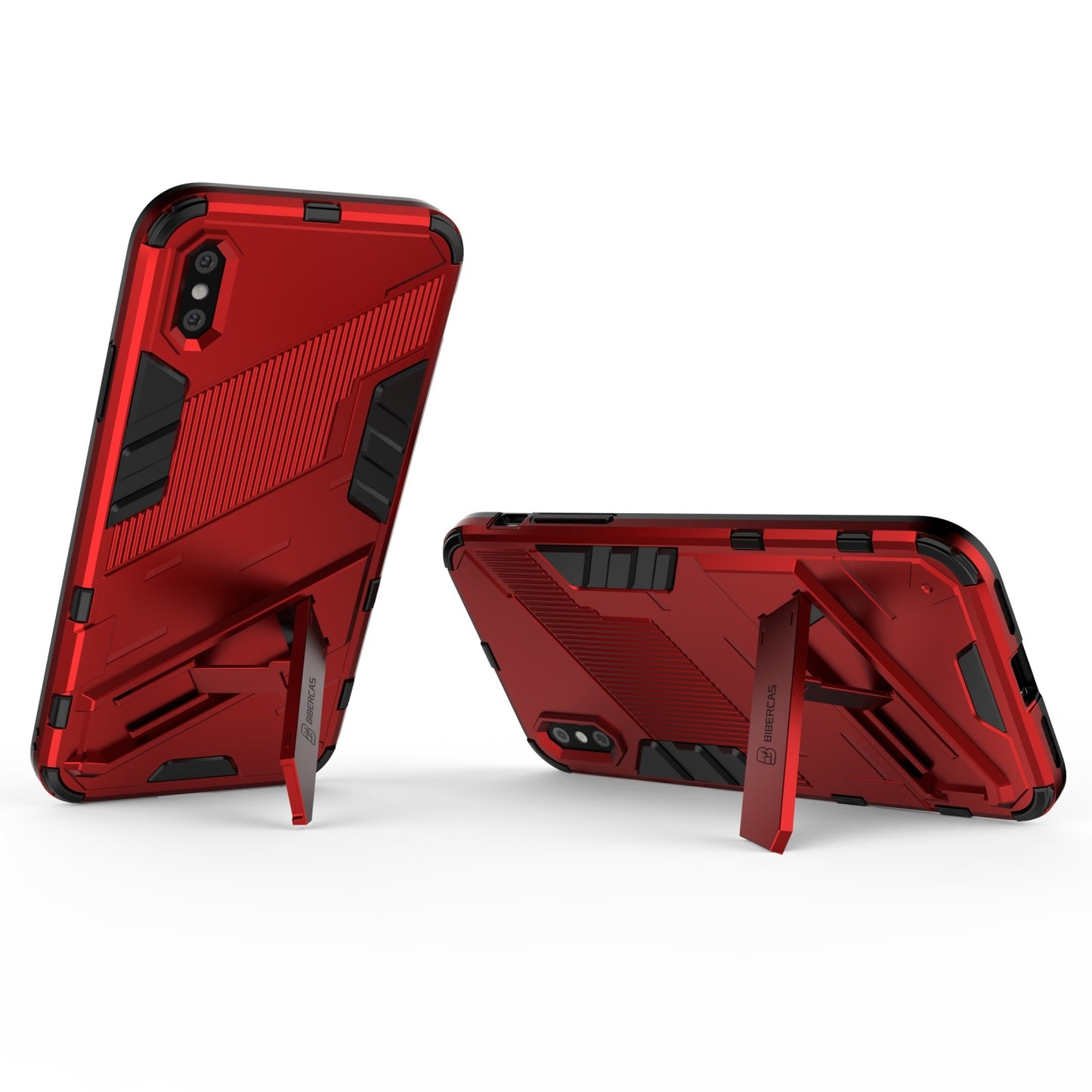iPhone XR Shockproof Phone Case - Punk Armor 2-in-1 PC + TPU with Invisible Holder