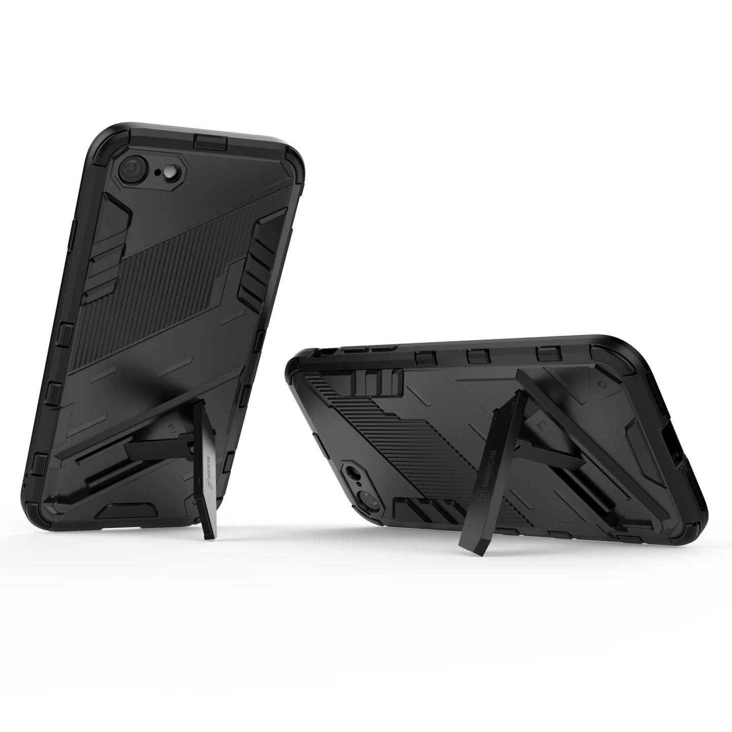 iPhone 8 Shockproof Phone Case - Punk Armor 2-in-1 PC + TPU with Invisible Holder