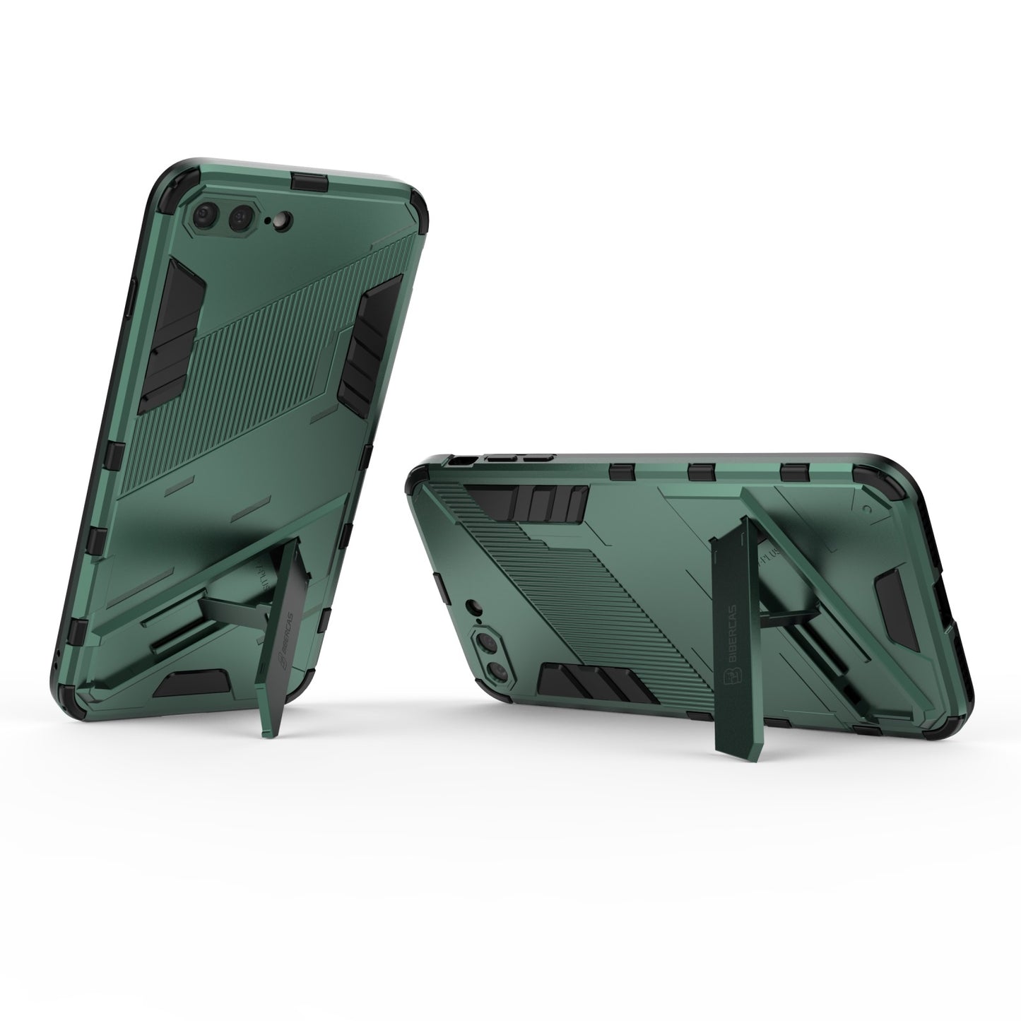 iPhone 8 Plus Shockproof Phone Case - Punk Armor 2-in-1 PC + TPU with Invisible Holder