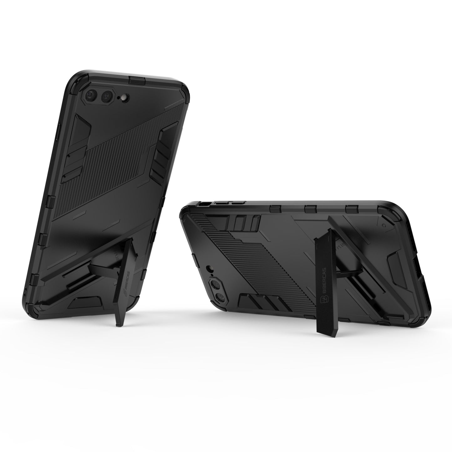 iPhone 8 Plus Shockproof Phone Case - Punk Armor 2-in-1 PC + TPU with Invisible Holder
