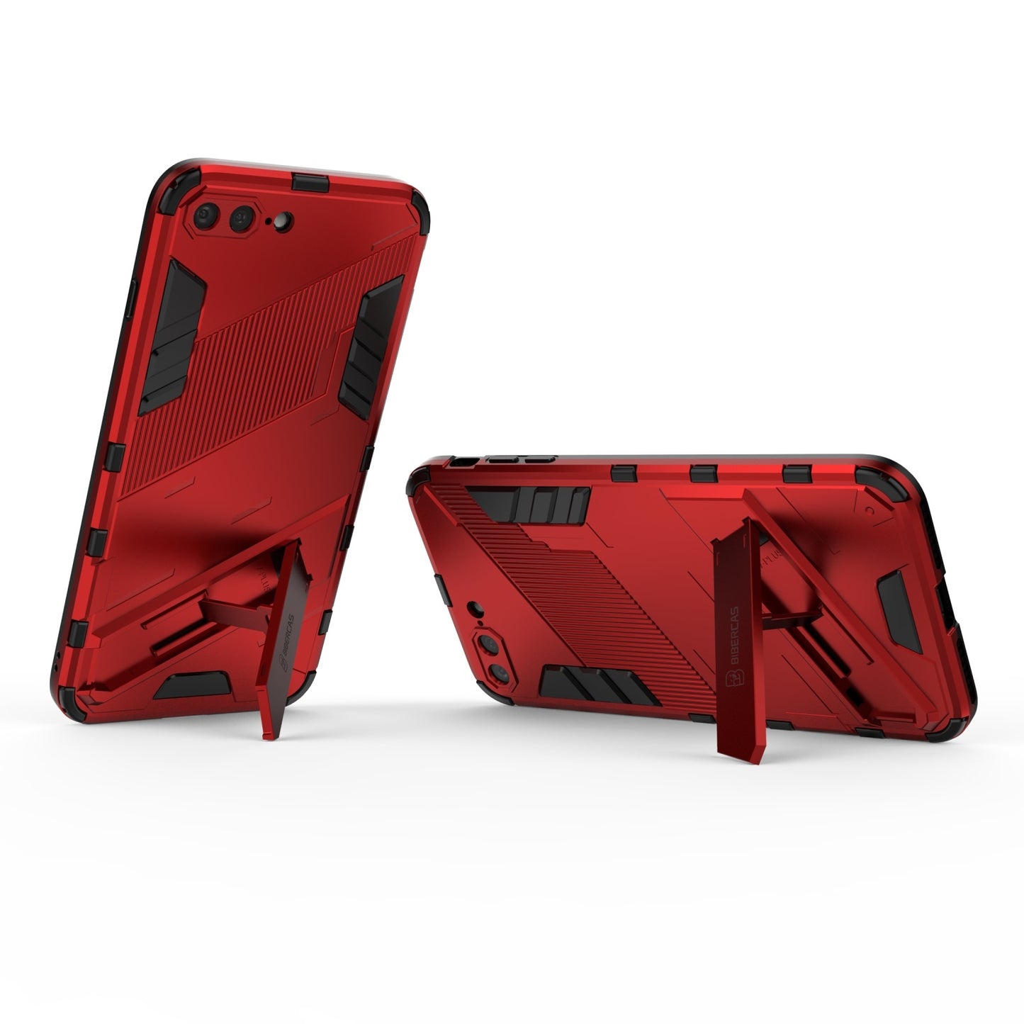 iPhone 8 Plus Shockproof Phone Case - Punk Armor 2-in-1 PC + TPU with Invisible Holder