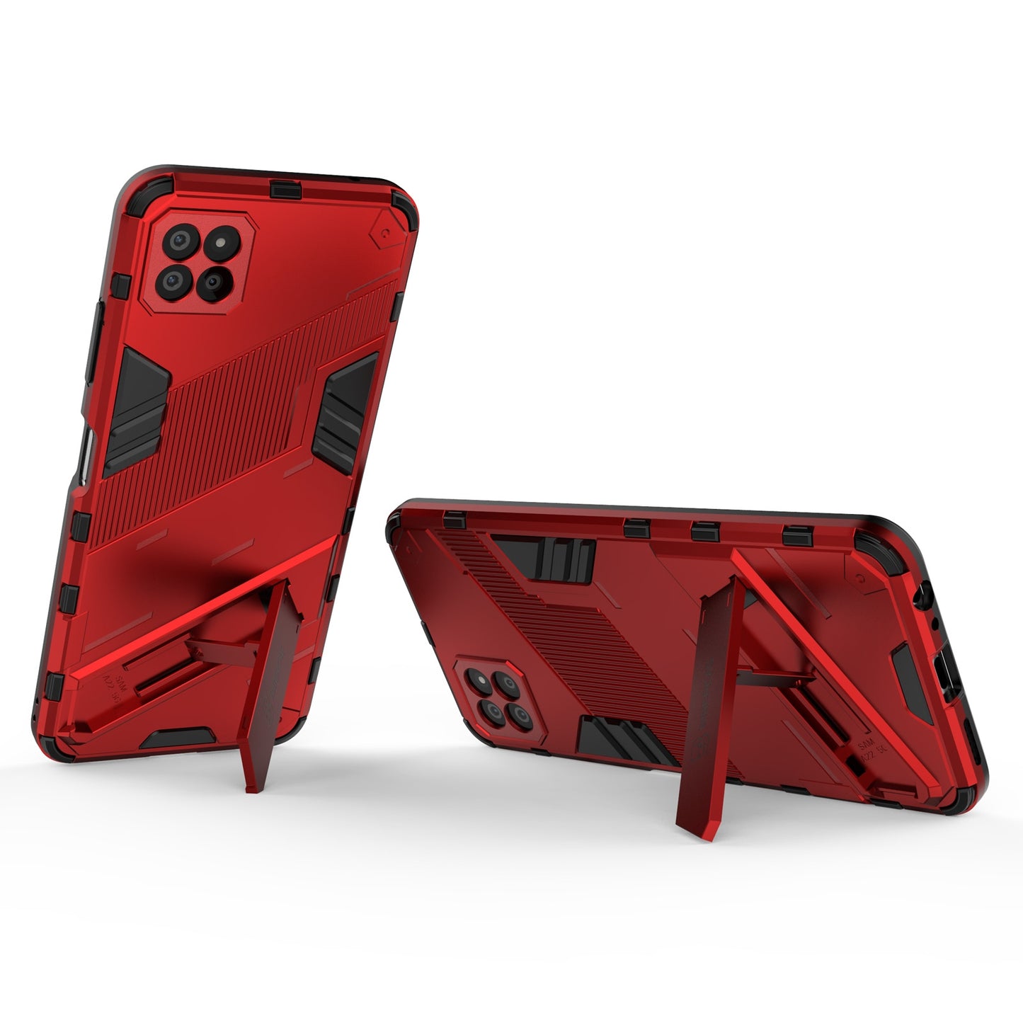 Samsung Galaxy A22 5G Shockproof Phone Case - Punk Armor 2-in-1 PC + TPU with Invisible Holder