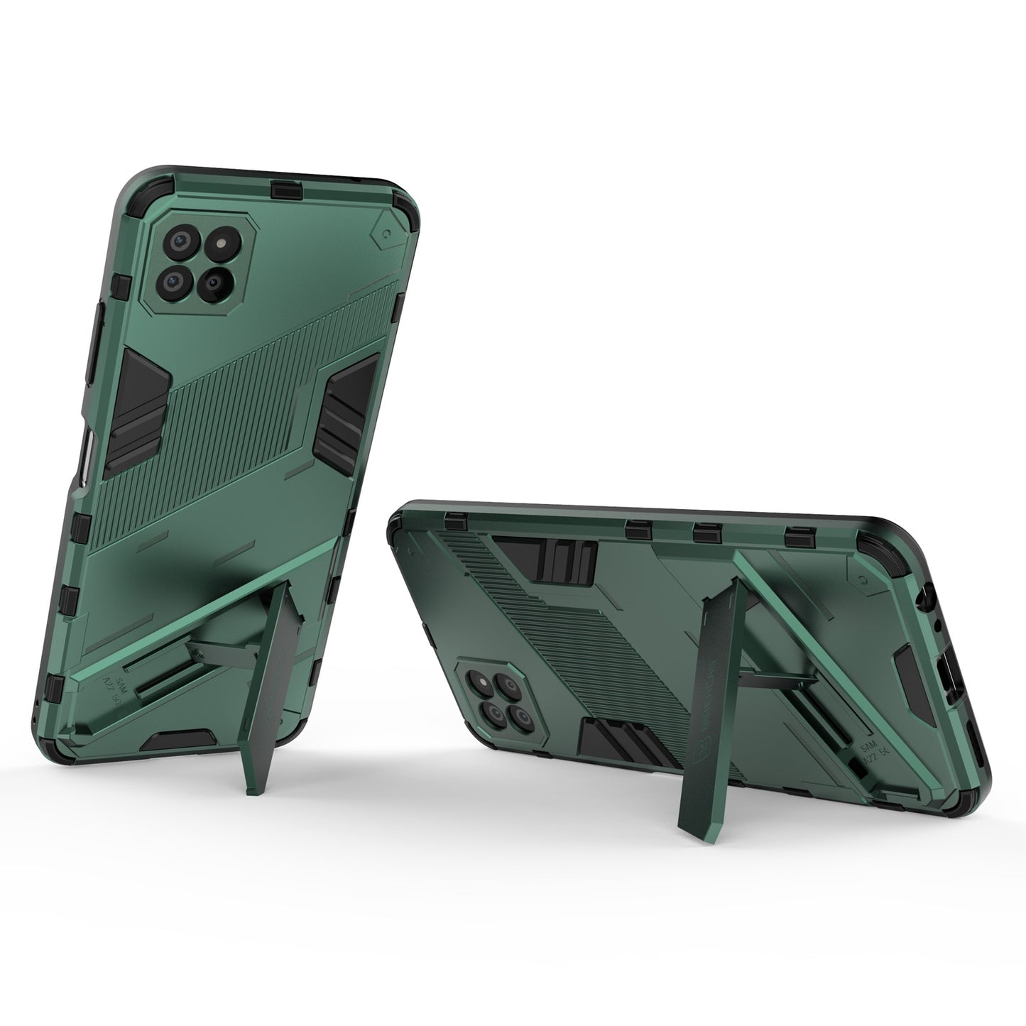 Samsung Galaxy A22 5G Shockproof Phone Case - Punk Armor 2-in-1 PC + TPU with Invisible Holder