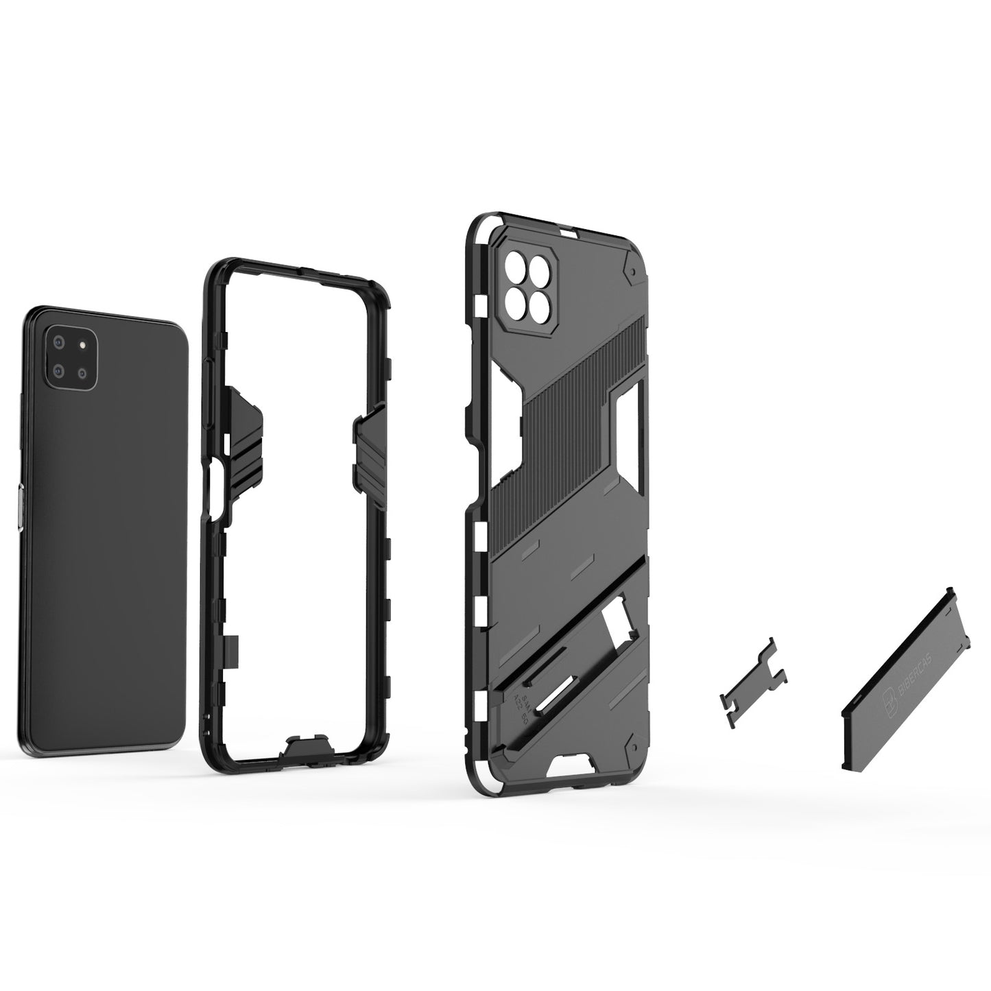 Samsung Galaxy A22 5G Shockproof Phone Case - Punk Armor 2-in-1 PC + TPU with Invisible Holder