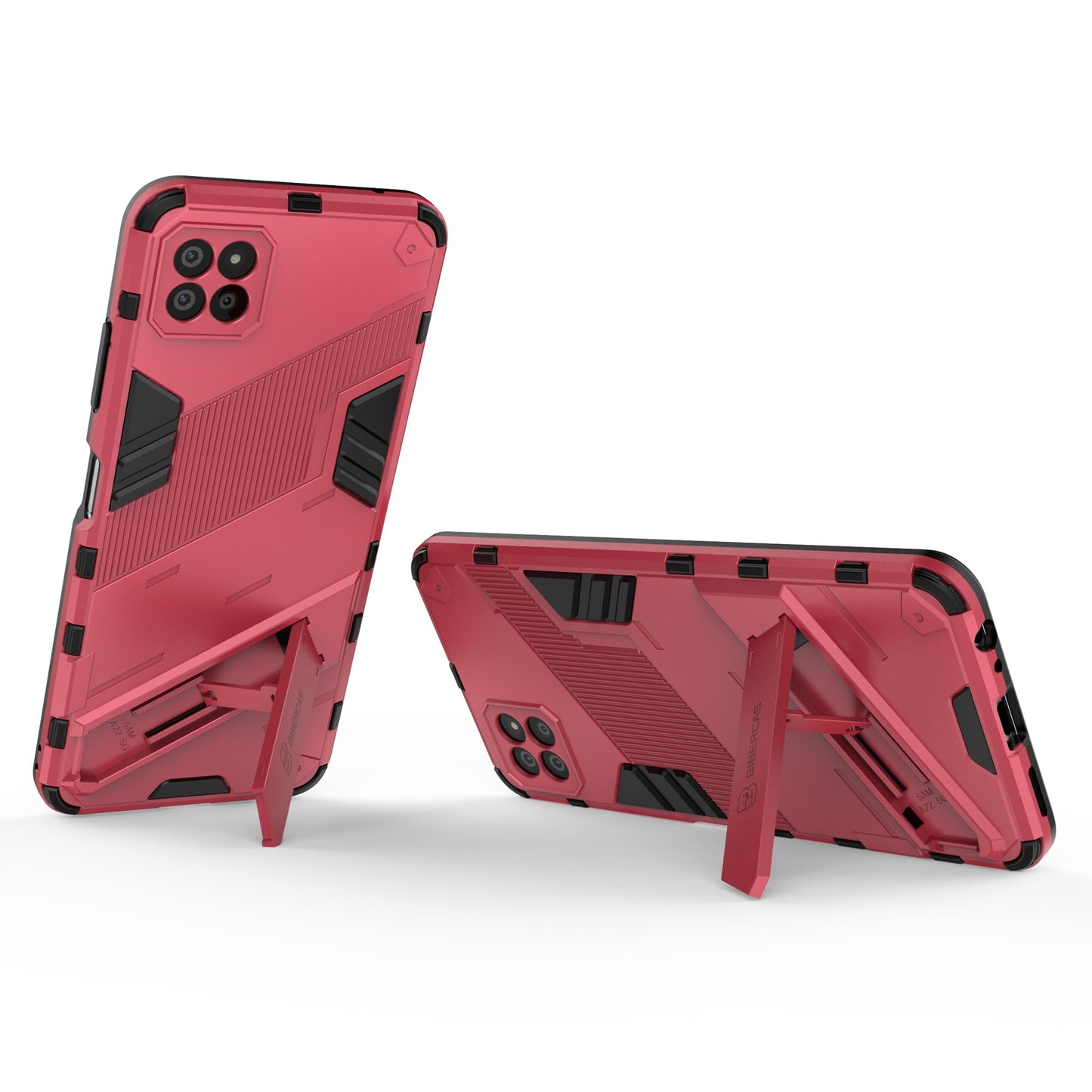 Samsung Galaxy A22 5G Shockproof Phone Case - Punk Armor 2-in-1 PC + TPU with Invisible Holder
