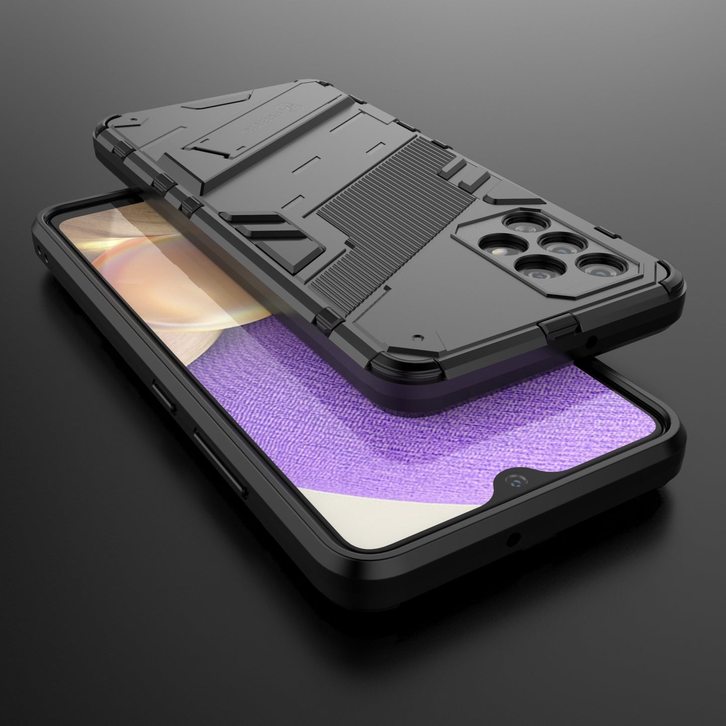 Samsung Galaxy A32 4G Shockproof Phone Case - Punk Armor 2-in-1 PC + TPU with Invisible Holder