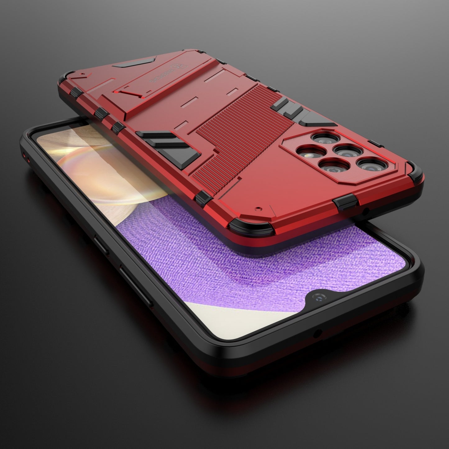 Samsung Galaxy A32 4G Shockproof Phone Case - Punk Armor 2-in-1 PC + TPU with Invisible Holder