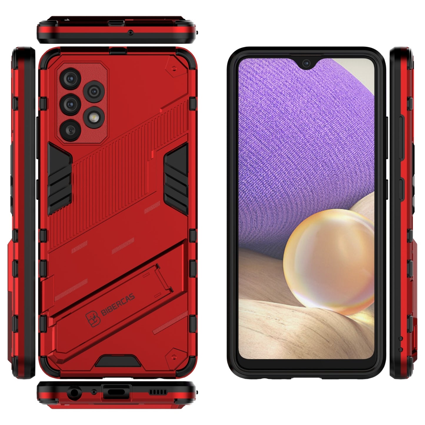 Samsung Galaxy A32 4G Shockproof Phone Case - Punk Armor 2-in-1 PC + TPU with Invisible Holder