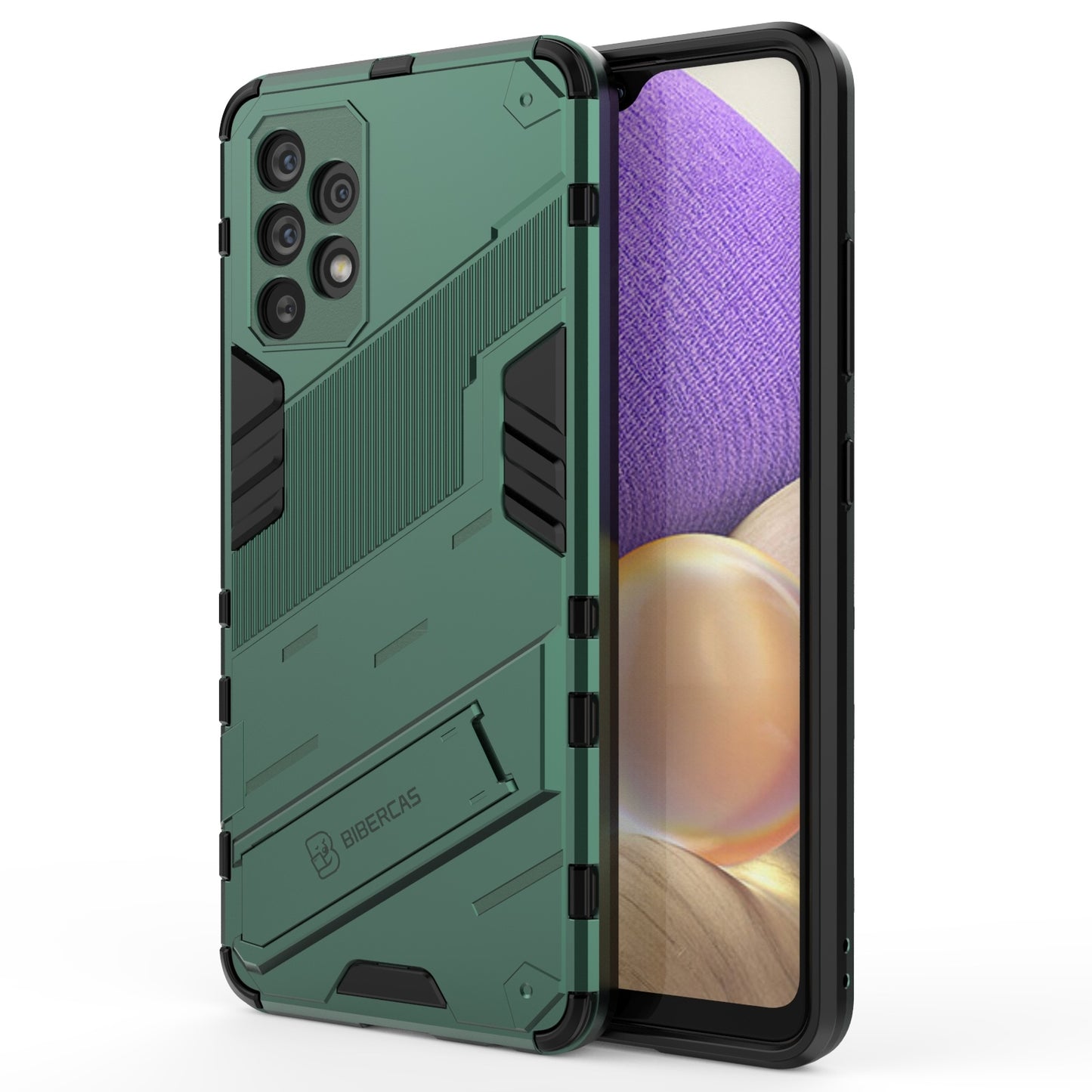 Samsung Galaxy A32 4G Shockproof Phone Case - Punk Armor 2-in-1 PC + TPU with Invisible Holder