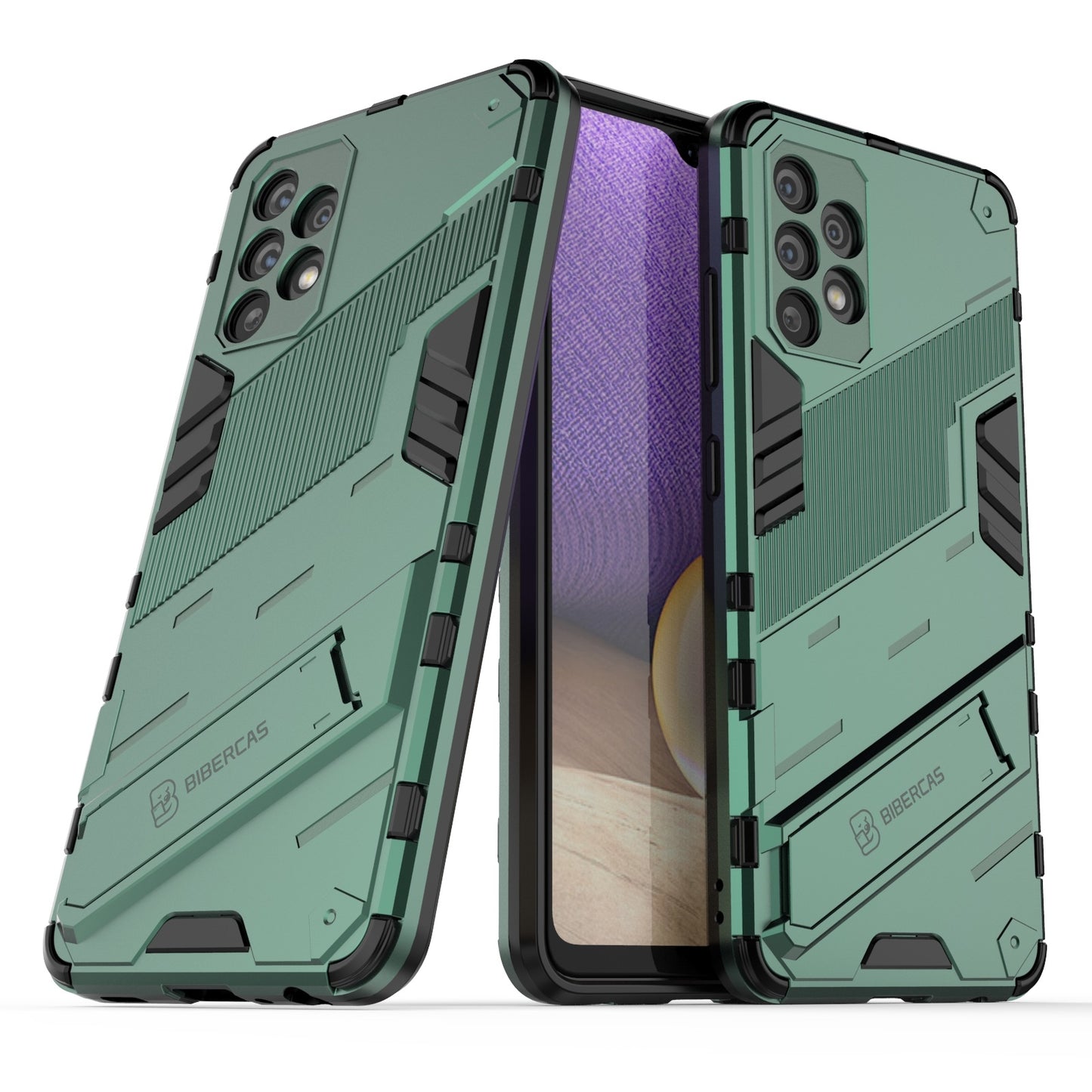 Samsung Galaxy A32 4G Shockproof Phone Case - Punk Armor 2-in-1 PC + TPU with Invisible Holder