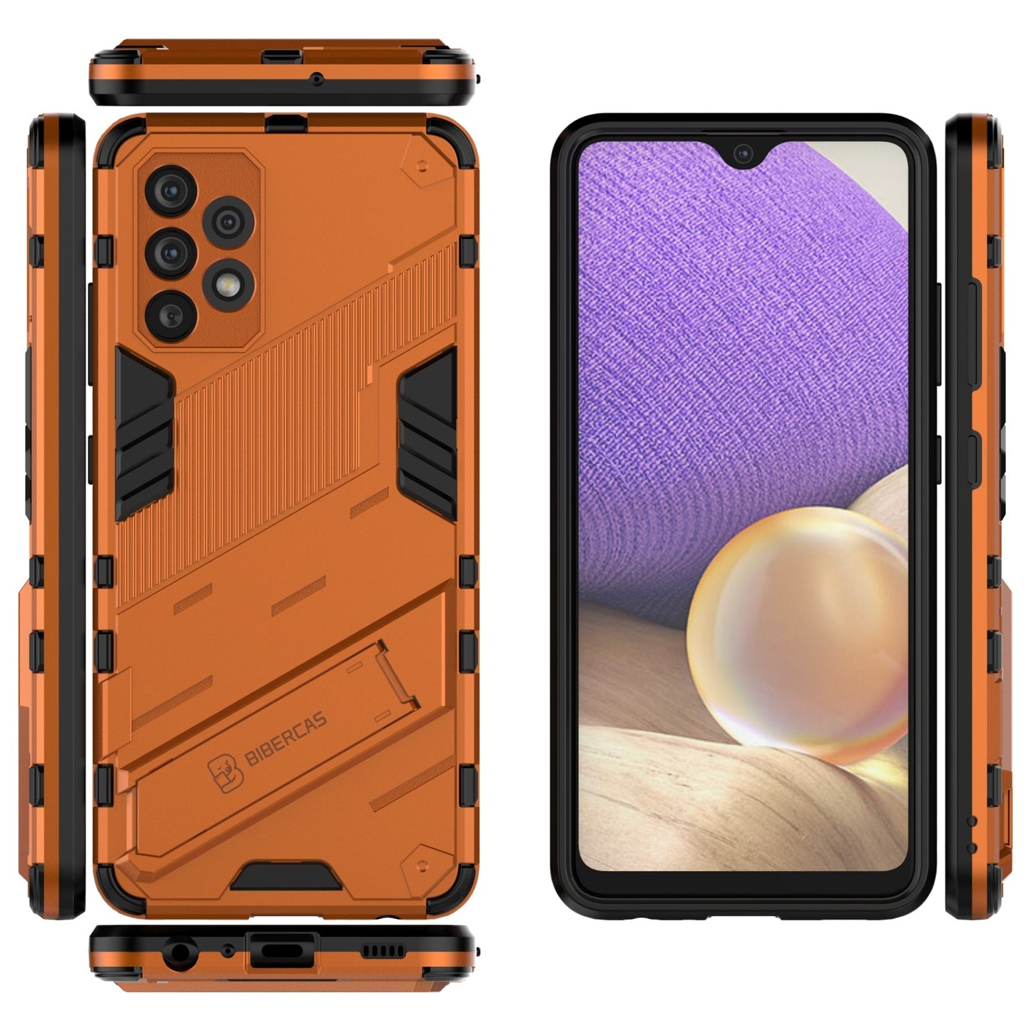 Samsung Galaxy A32 4G Shockproof Phone Case - Punk Armor 2-in-1 PC + TPU with Invisible Holder