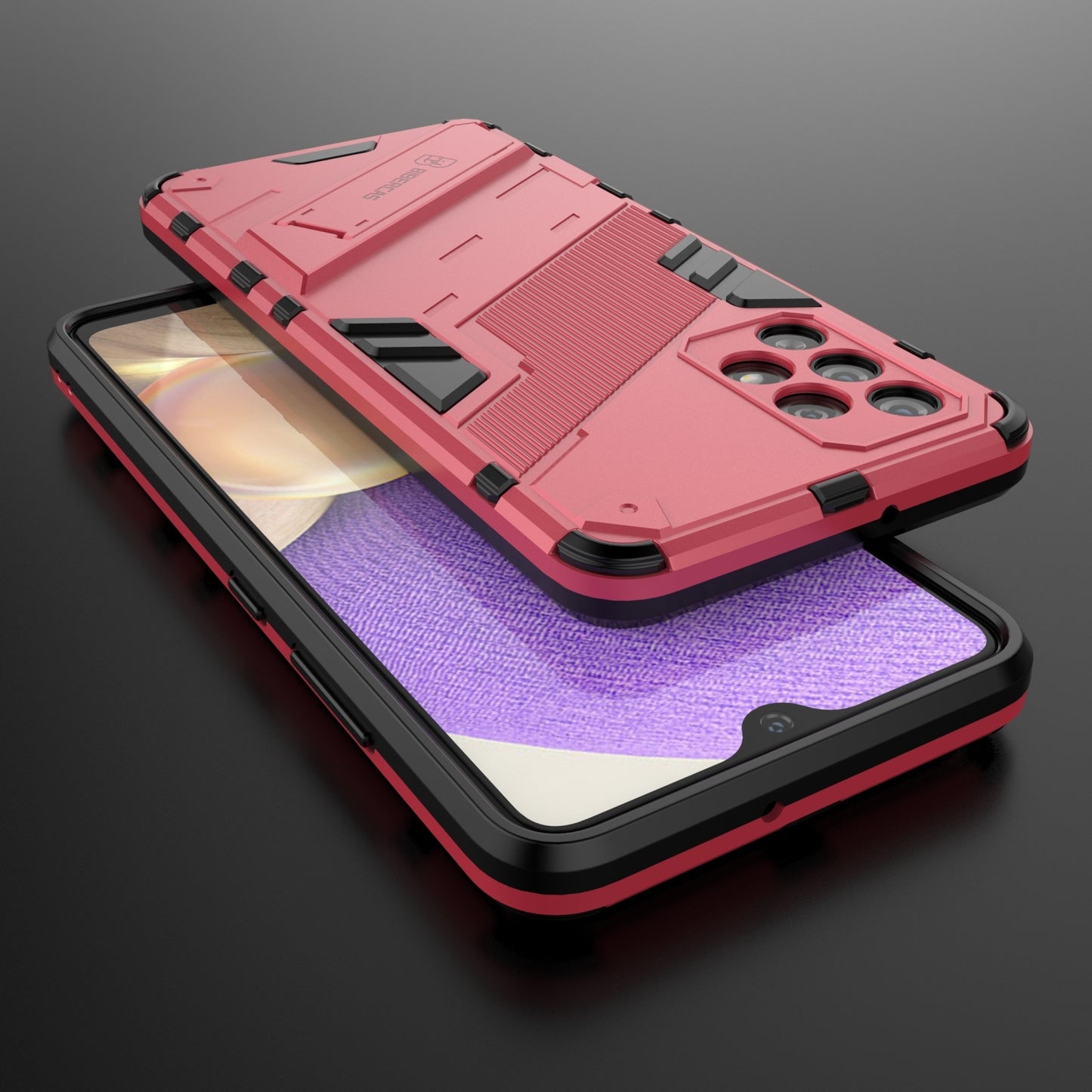 Samsung Galaxy A32 4G Shockproof Phone Case - Punk Armor 2-in-1 PC + TPU with Invisible Holder