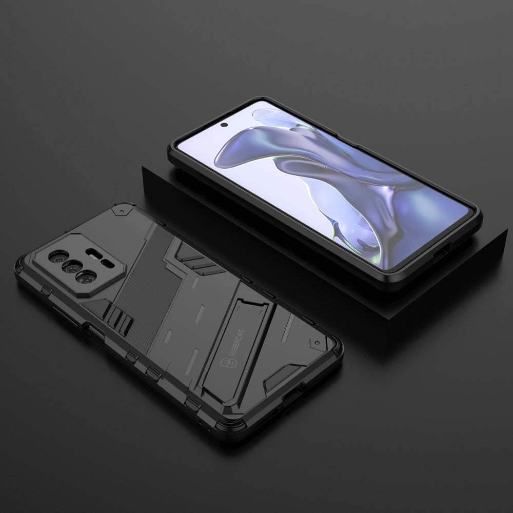 Xiaomi Mi 11T Pro Shockproof Phone Case - Punk Armor 2-in-1 PC + TPU with Invisible Holder