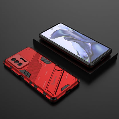 Xiaomi Mi 11T Shockproof Phone Case - Punk Armor 2-in-1 PC + TPU with Invisible Holder