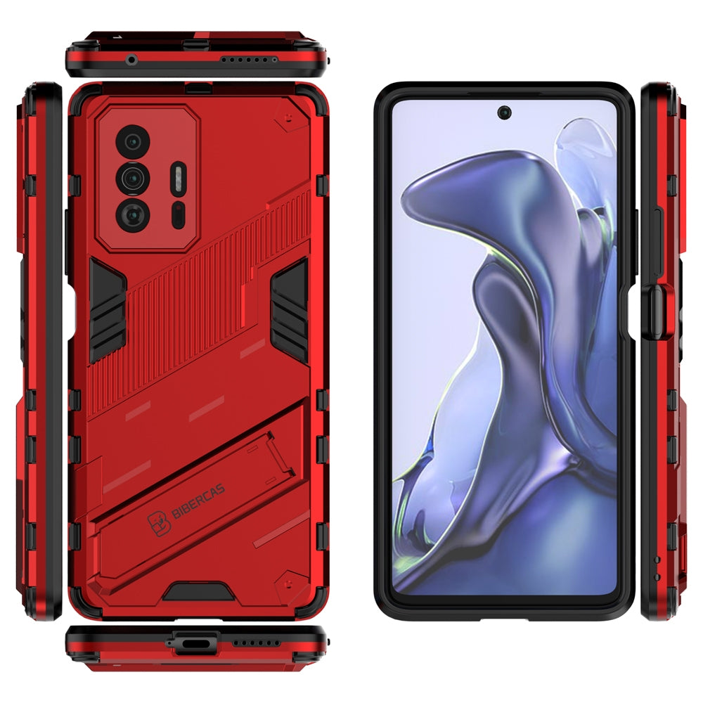 Xiaomi Mi 11T Shockproof Phone Case - Punk Armor 2-in-1 PC + TPU with Invisible Holder