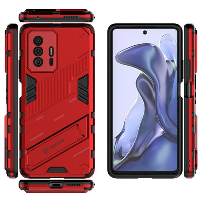 Xiaomi Mi 11T Shockproof Phone Case - Punk Armor 2-in-1 PC + TPU with Invisible Holder