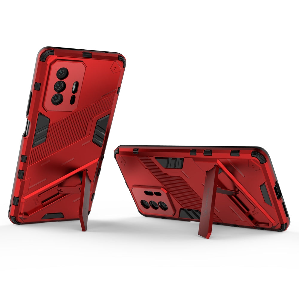 Xiaomi Mi 11T Pro Shockproof Phone Case - Punk Armor 2-in-1 PC + TPU with Invisible Holder