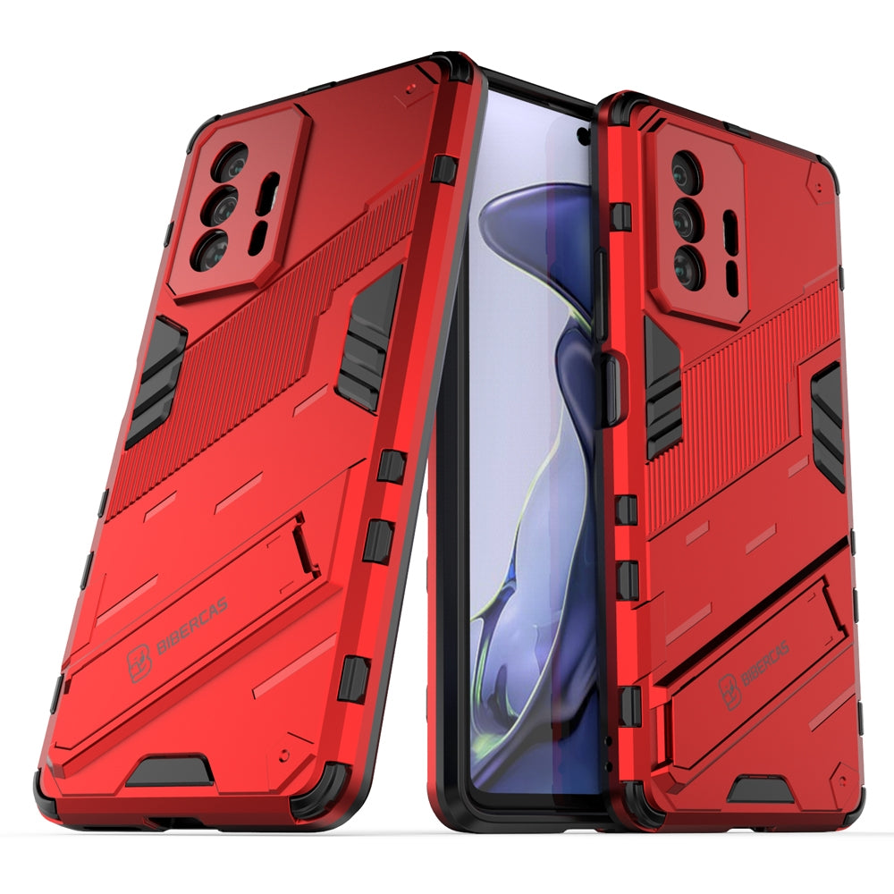 Xiaomi Mi 11T Pro Shockproof Phone Case - Punk Armor 2-in-1 PC + TPU with Invisible Holder